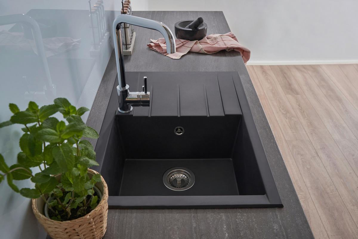 Pomivalno Korito Huston, 62x50cm - črna, Basics, kamen/umetna masa (62/21/50cm) - Respekta