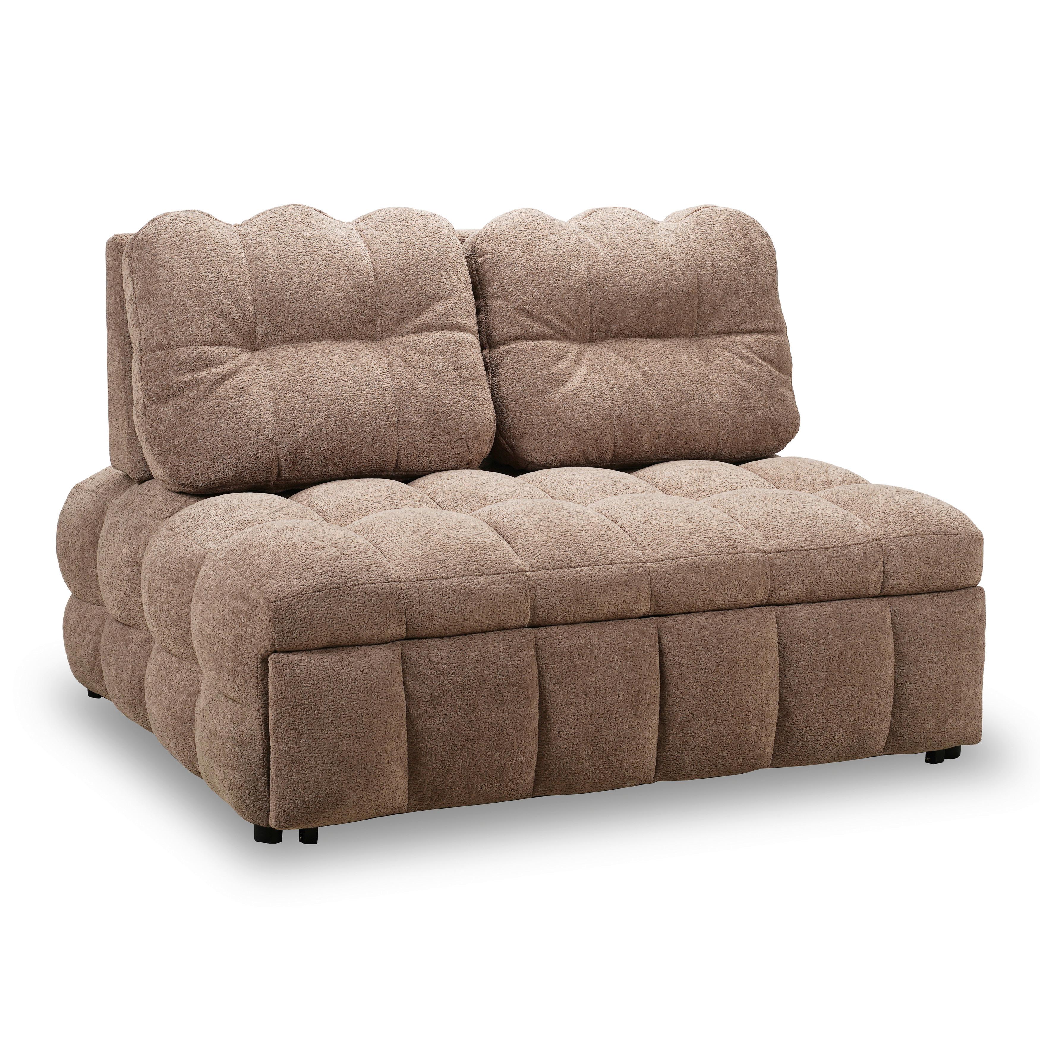Schlafsofa Liara Webstoff Mokka - Schwarz/Mokka, MODERN, Holz/Textil (137/87/110cm) - Bessagi Home
