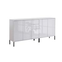 Sideboard Mailand Set 10 Weiß - Weiß Hochglanz/Anthrazit, MODERN, Holzwerkstoff/Metall (184,5/86/33cm) - MID.YOU