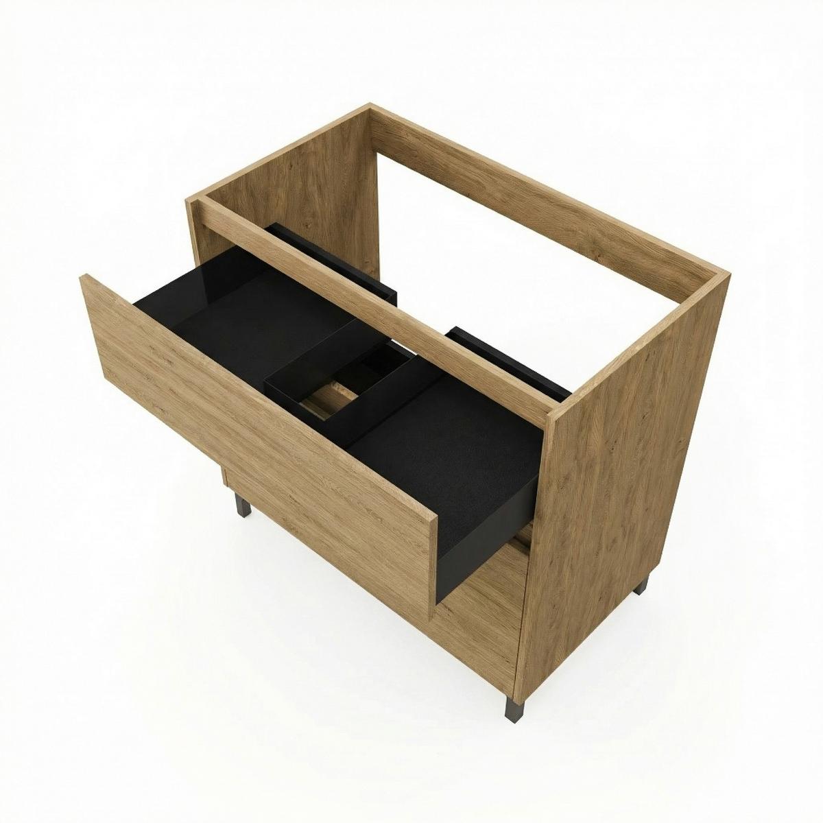 Bază pentru lavoar Lisbona - stejar sălbatic/antracit, Basics, material pe bază de lemn (100/74/46cm)