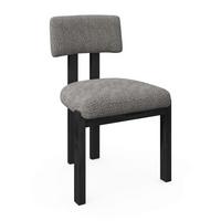 Stuhl Jonna Hellgrau Bouclé Gepolstert - Hellgrau/Naturfarben, MODERN, Holz/Textil (51/82/53cm) - Bessagi Home