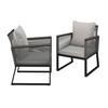 TRÄDGÅRDSSTOLAR SET TONI - mörkgrå/ljusgrå, Modern, metall/textil (57,5/73/60cm) - Bessagi Garden