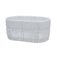 Coș Casei Oval S - alb, Konventionell, hârtie/metal (31/14/20cm) - Mömax