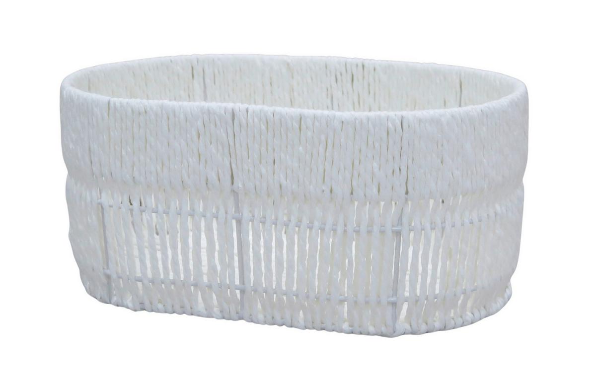 Coș Casei Oval S - alb, Konventionell, hârtie/metal (31/14/20cm) - Mömax