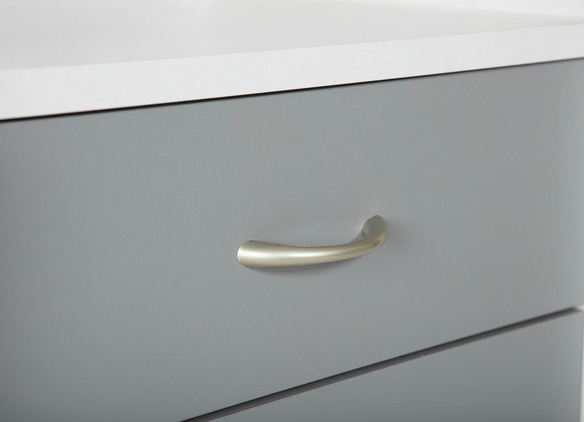 Rollcontainer Printi Grau/Weiß - Silberfarben/Weiß, KONVENTIONELL, Holzwerkstoff/Kunststoff (40/65/36cm) - MID.YOU