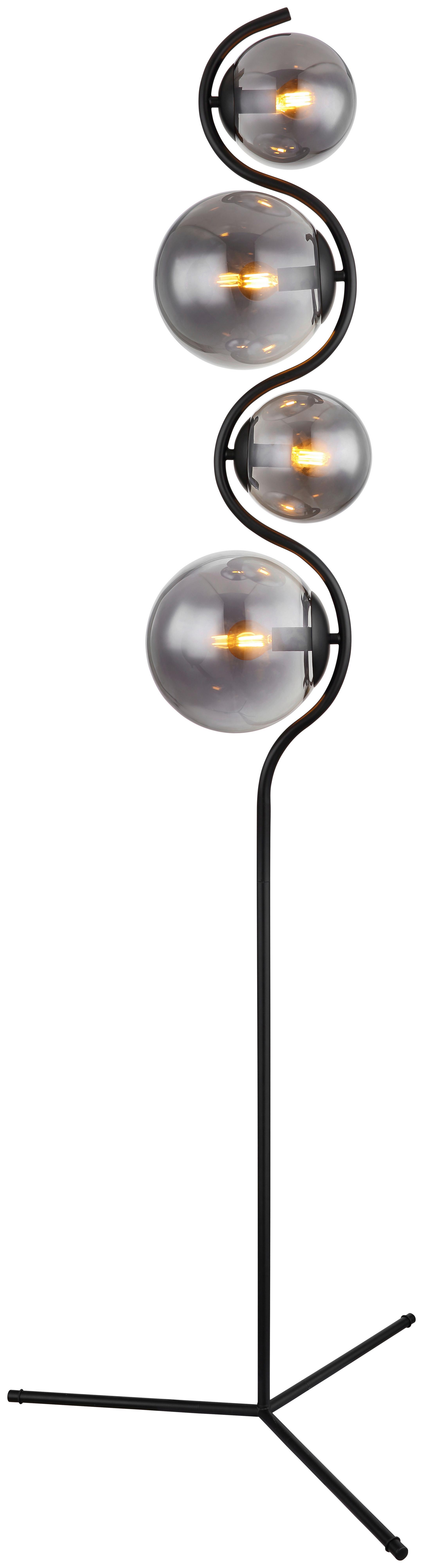 Stoječa Svetilka 15869s Porry - črna, Design, kovina/steklo (66/160cm) - Globo