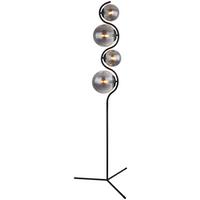 Stoječa Svetilka 15869s Porry - črna, Design, kovina/steklo (66/160cm) - Globo