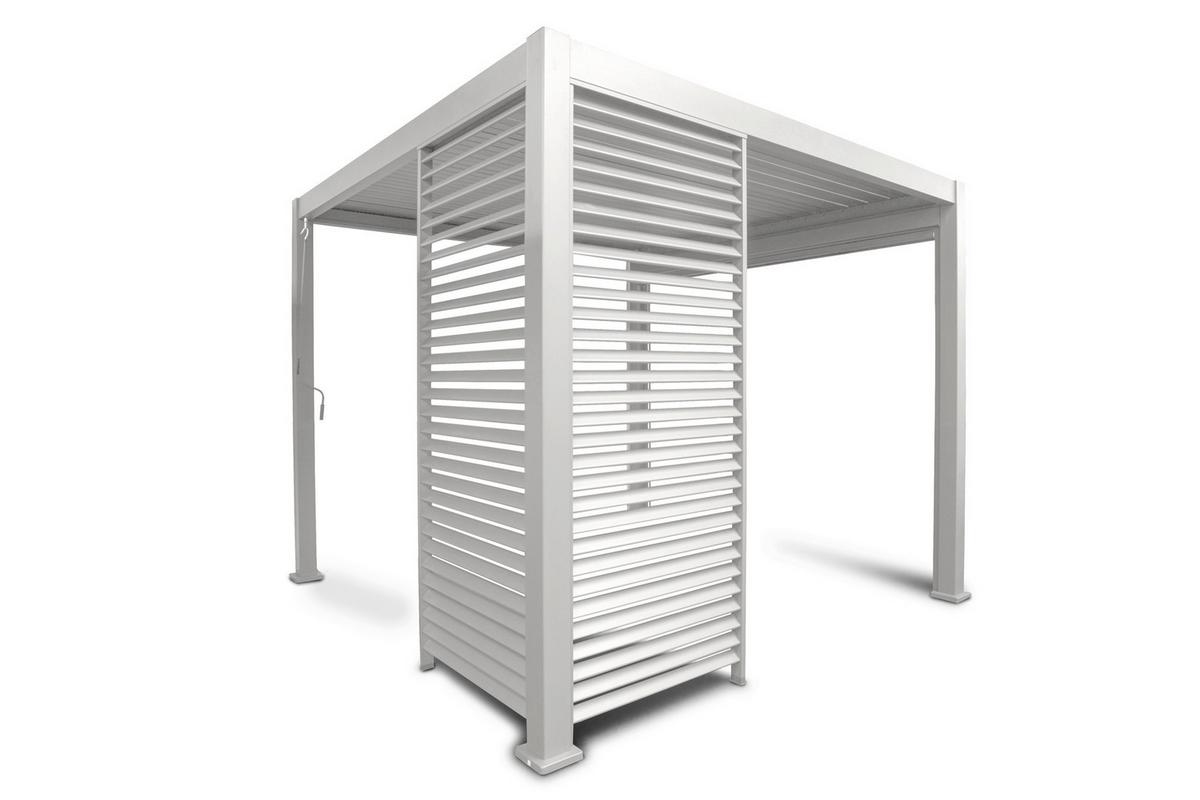 Pergola-Seitenteil Mirador ca. 123x238 cm Alu Weiß - Weiß, MODERN, Metall (123,5/240/10cm) - Gardenson