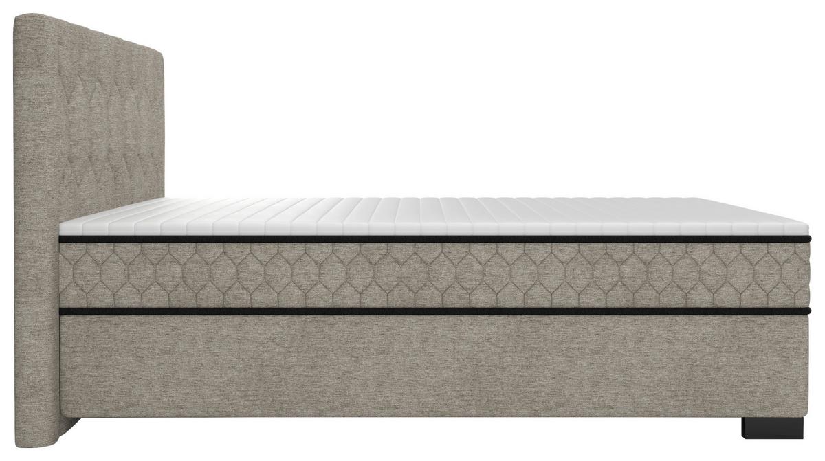 Boxbett Maya D Beige ca. 140x200cm - Beige/Schwarz, KONVENTIONELL, Holz/Holzwerkstoff (140/200cm) - Mömax