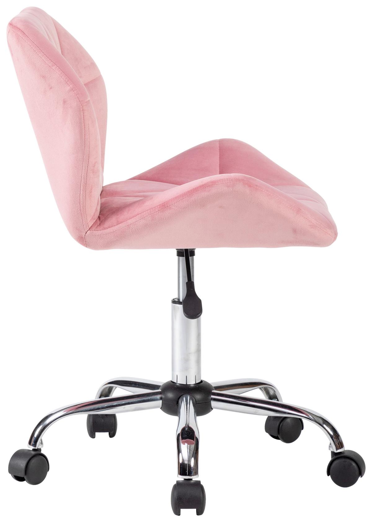 Uredska Stolica Aria - pink/boje kroma, Moderno, metal/tekstil (49/74-84/53cm) - Modern Living