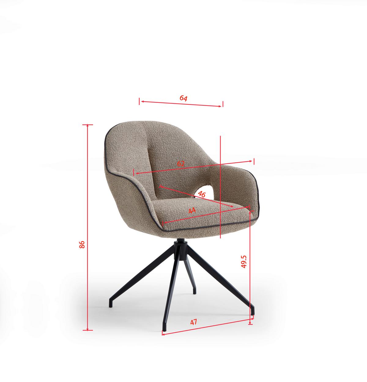 KRZESŁO Z PODŁOKIETNIKAMI BREDA -EXKLUSIV- - jasnozielony/czarny, Design, metal/tkanina (62/85/64cm) - Novel