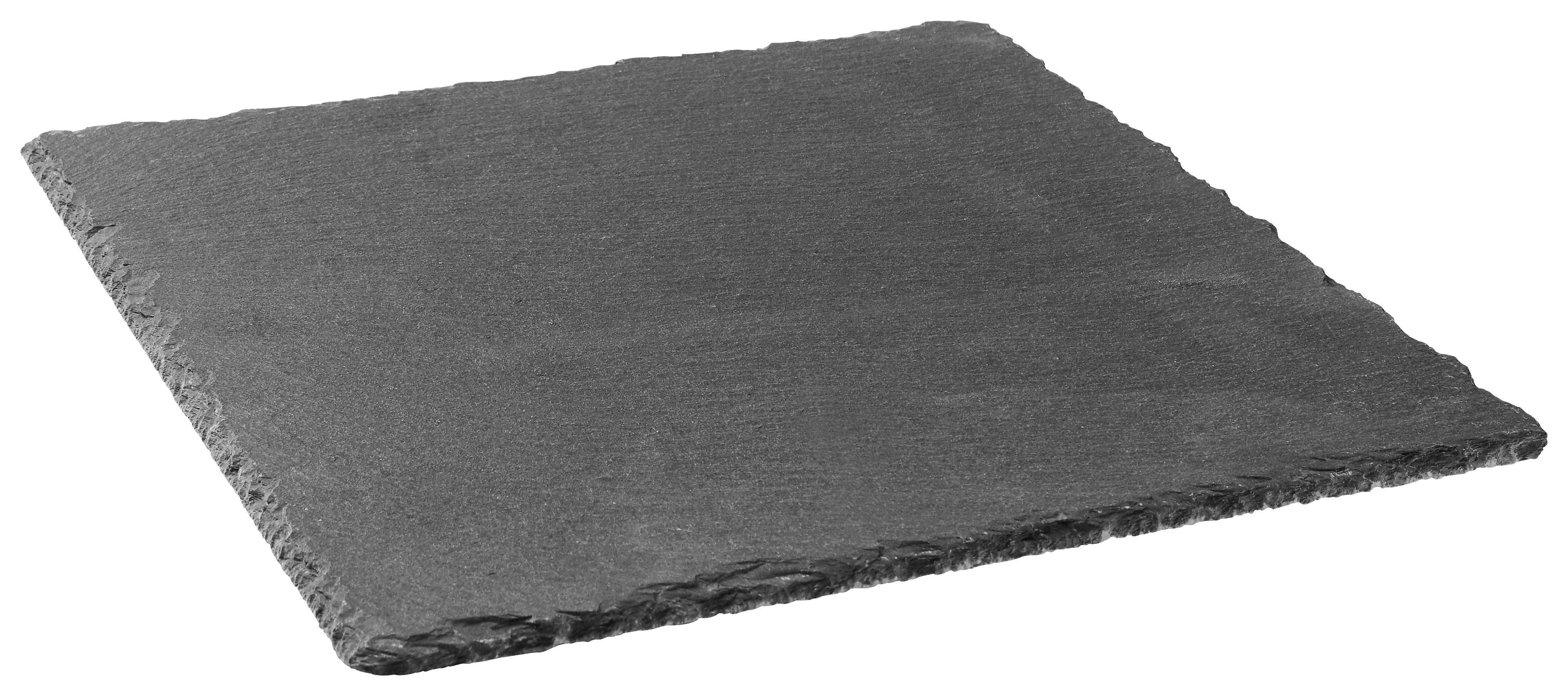 Servierplatte Stoney in Schwarz - Schwarz, Modern, Kunststoff/Stein (25/25/0,7cm) - Zandiara