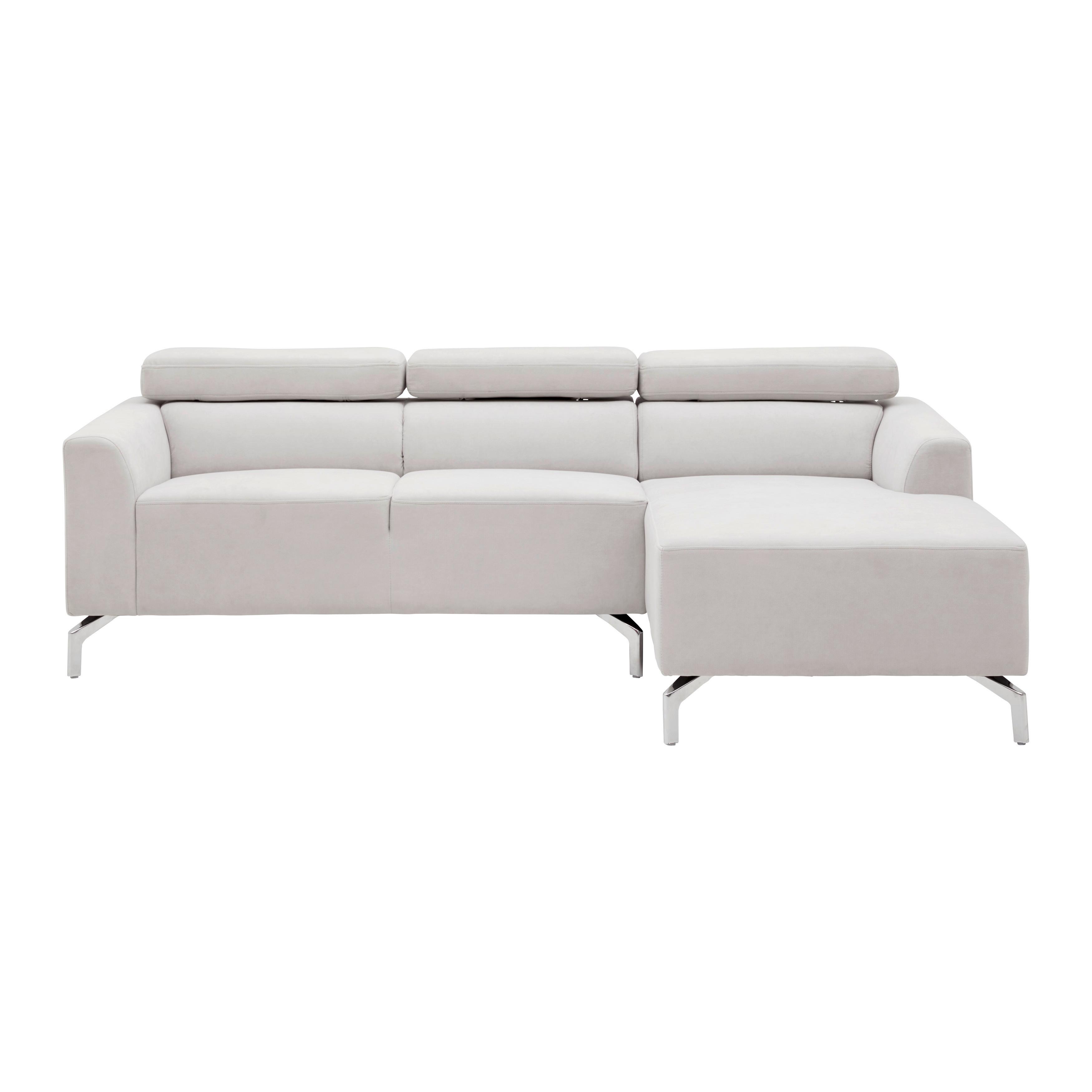 Sarokkanapé Filou - világosszürke, Modern, textil/fa (211/82/146cm) - Bessagi Home