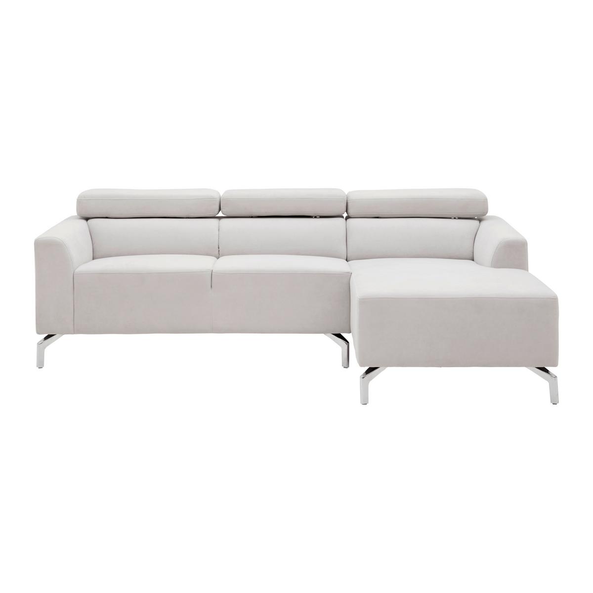Sarokkanapé Filou - világosszürke, Modern, textil/fa (211/82/146cm) - Bessagi Home