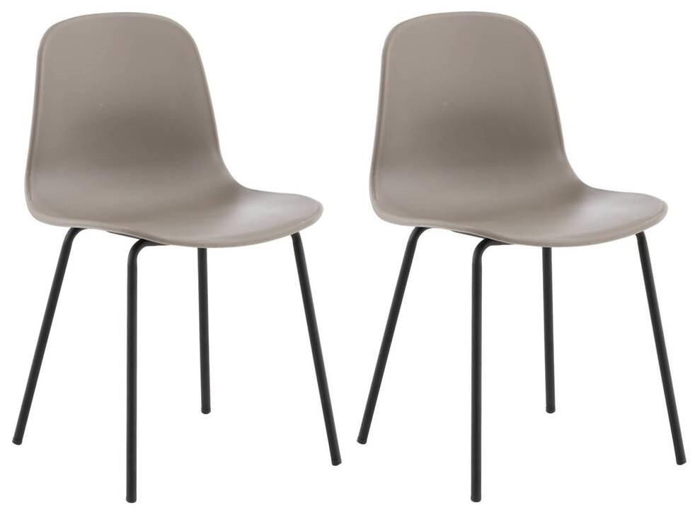 STUHL-SET ARCTIC - Greige/Schwarz, Design, Kunststoff/Metall (49/82/48cm) - Livetastic