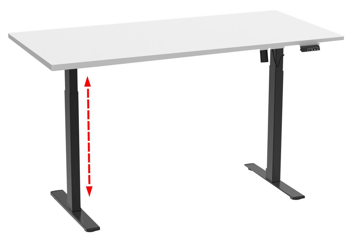 SCHREIBTISCH E-LONA - Weiss/Silberfarben, Design, Holzwerkstoff/Metall (140/71/80cm) - MID.YOU