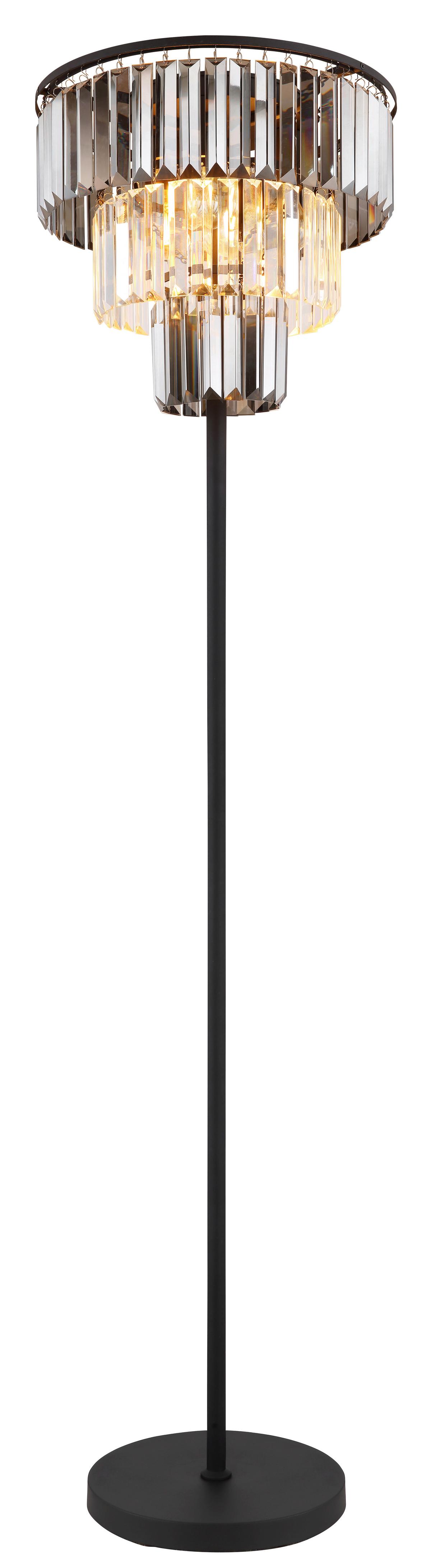 STEHLEUCHTE 15695S NAXIS - Klar/Schwarz, Lifestyle, Glas/Kunststoff (40/160cm) - Globo