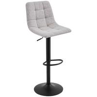 STOŁEK BAROWY JEFF -EXKLUSIV- - czarny/taupe, Design, metal/tkanina (43/90-112/47cm) - Stylife