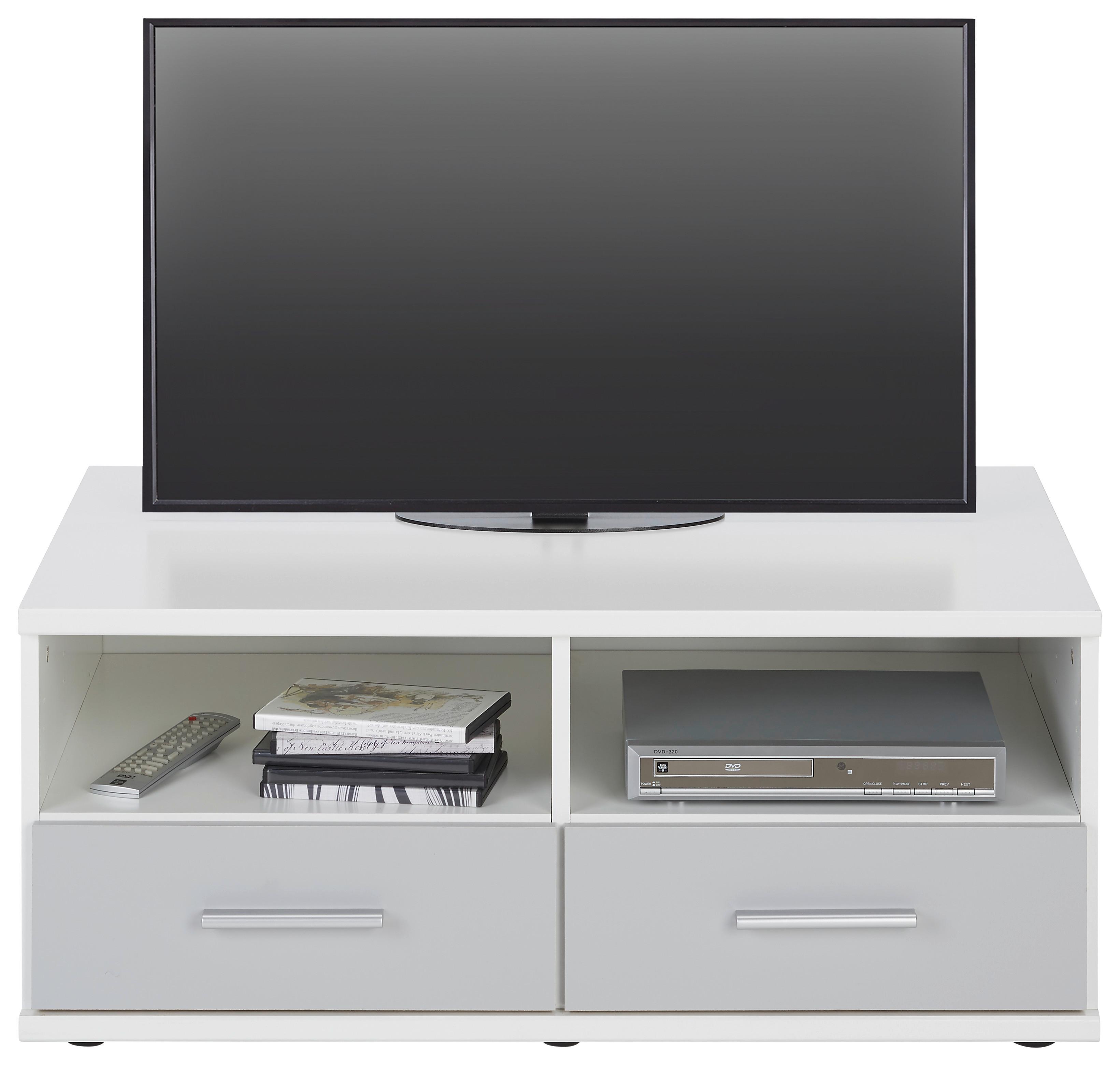 TV-elem fehér-világosszürke YOUNG - Világosszürke/Fehér, Faalapú anyag/Műanyag (92/40/59cm) - Modern Living