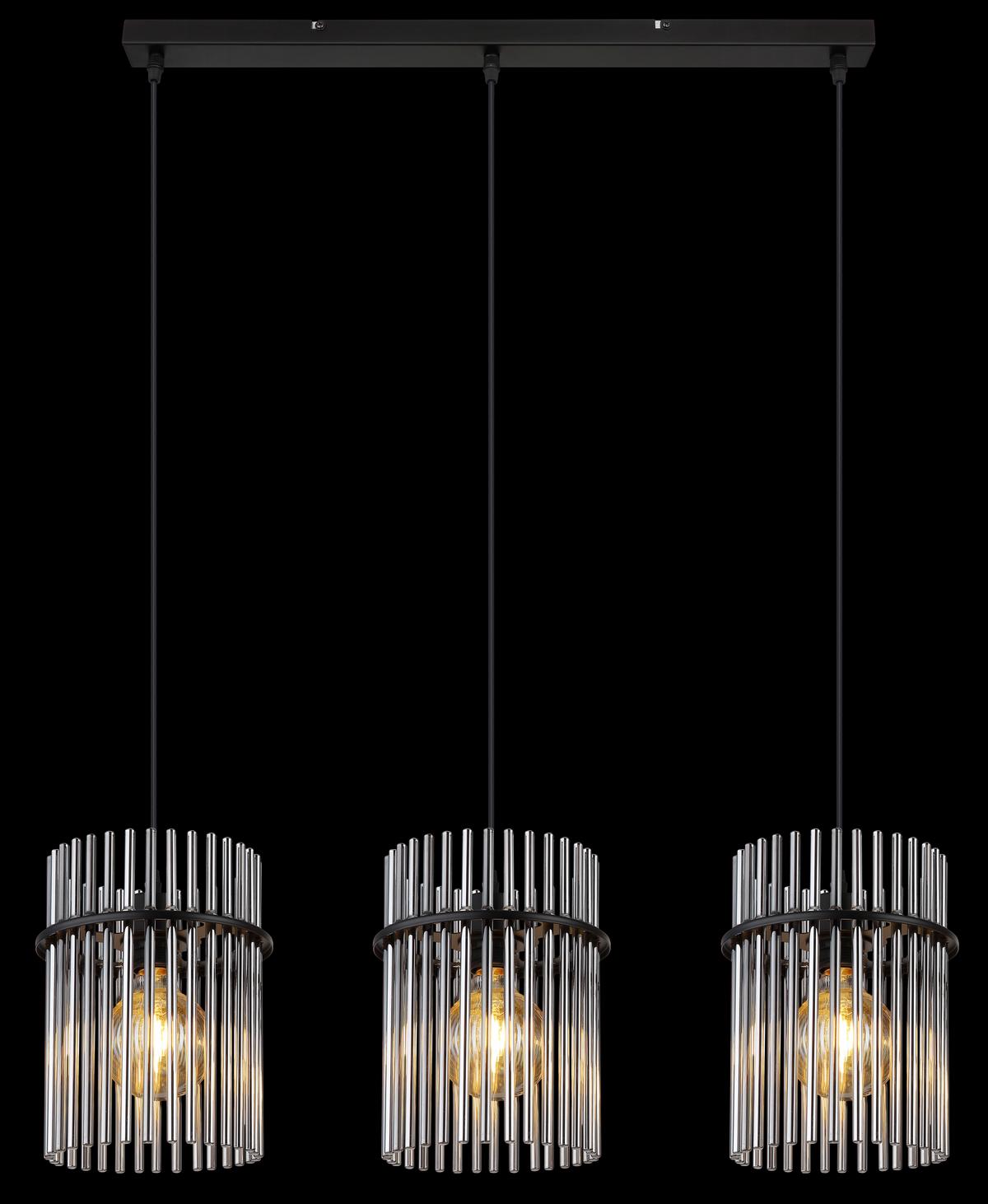 Függőlámpa 15698-3h Gorley - fekete/szürke, Design, műanyag/üveg (80/20/140cm) - Globo