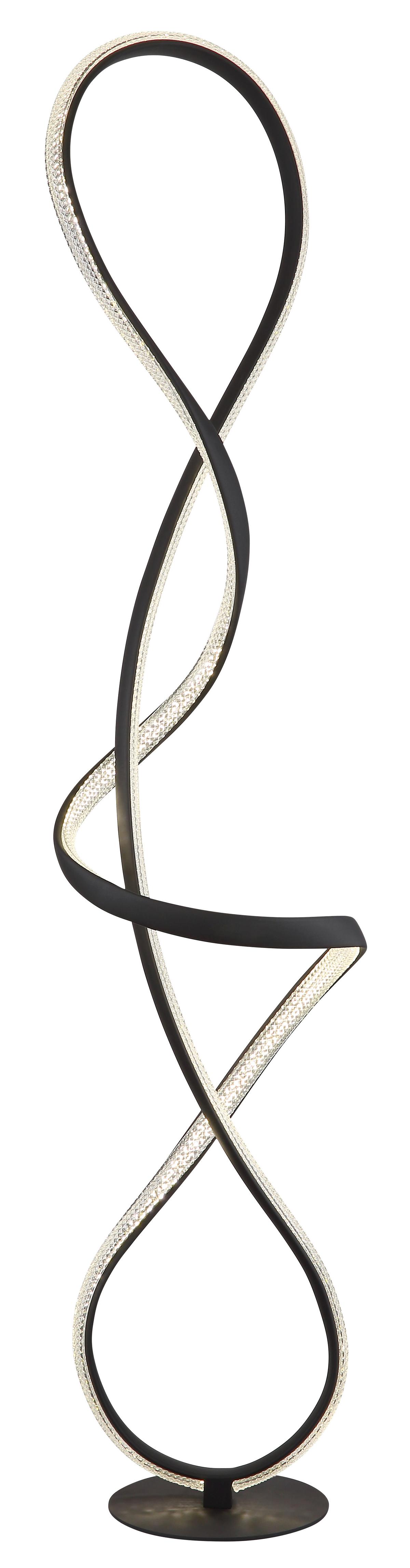 LED-STEHLEUCHTE 67341SS SWIRL - Klar/Schwarz, Design, Kunststoff/Metall (26/20/132,5cm) - Globo