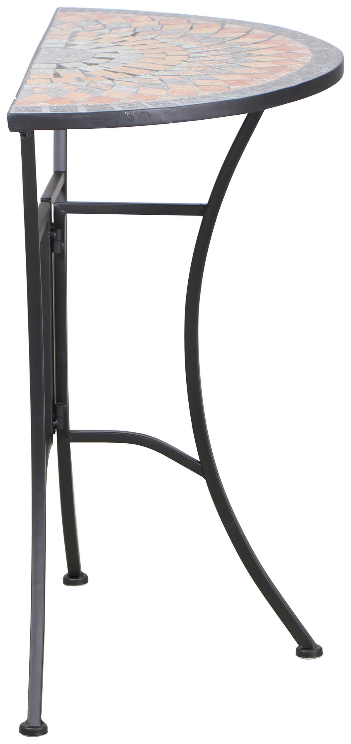 GARTENTISCH 380835 - Multicolor/Schwarz, MODERN, Keramik/Metall (70/35,5/71cm) - Siena Garden