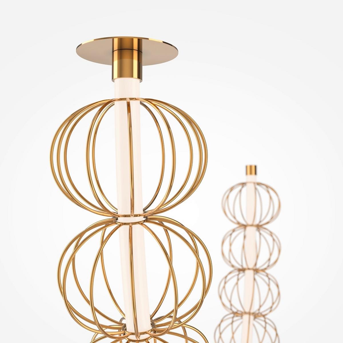PENDELLEUCHTE GOLDEN CAGE - Goldfarben, Modern, Metall (153,7/32/84cm) - MAYTONI