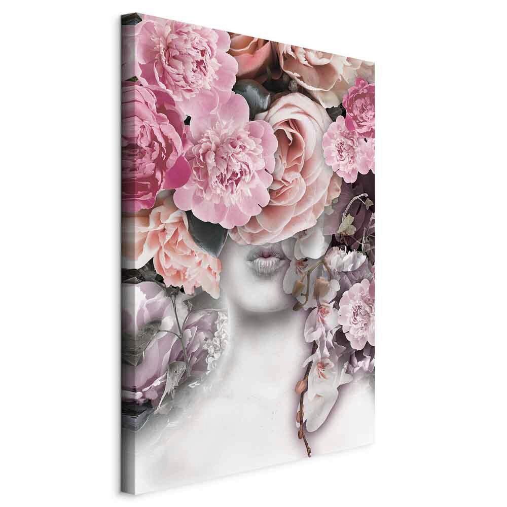 Slika Na Platnu Give Me Kiss - pink/bela, Basics, tekstil/les (60/90/1,2cm) - artgeist