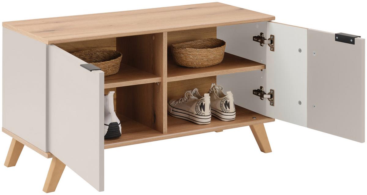 Klupa Za Predsoblje Clever - kašmir/boje hrasta, Moderno, drvni materijal/drvo (90/52/38cm) - Modern Living
