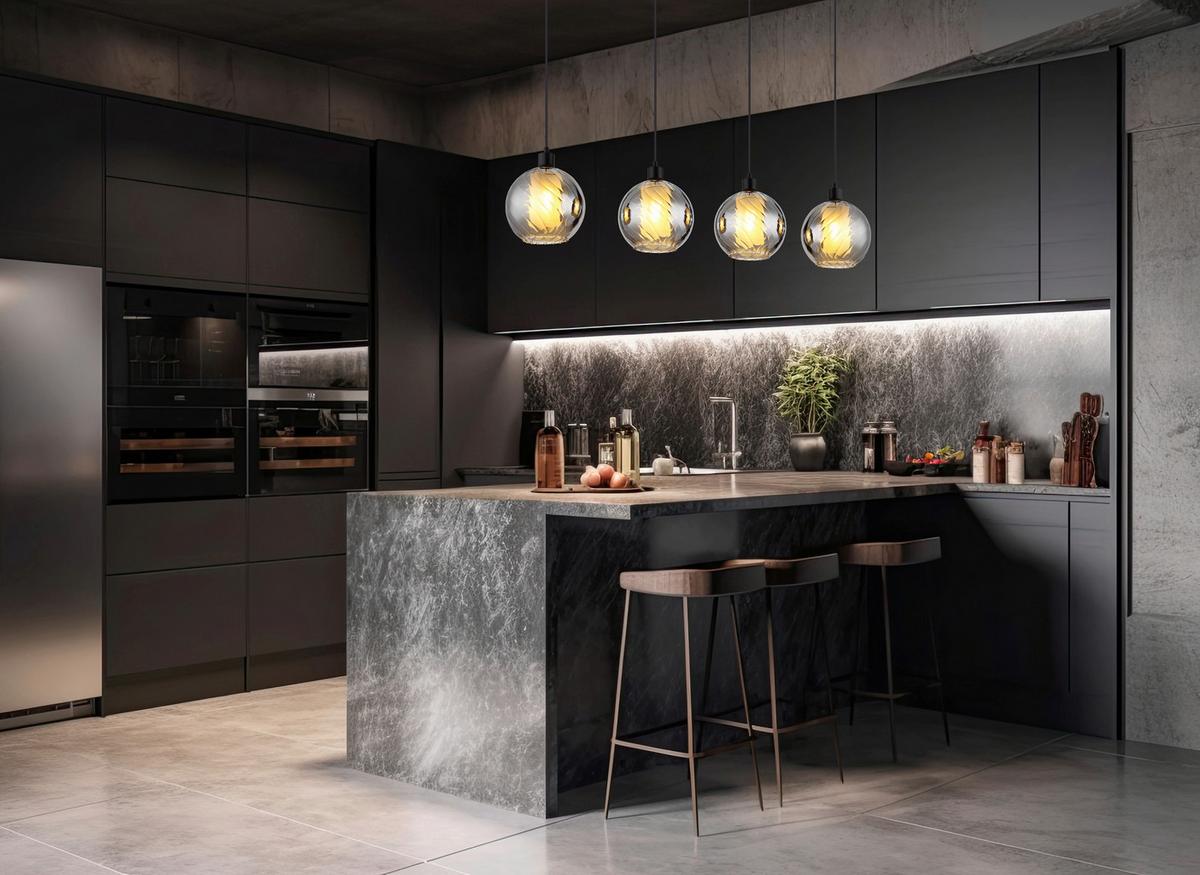 HÄNGELEUCHTE 30280408 ULF - Weiss/Schwarz, Design, Glas/Kunststoff (110/20/120cm) - Globo