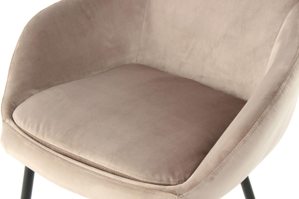 ARMLEHNSTUHL-SET COBAIN 825 - Taupe/Schwarz, Modern, Textil/Metall (60,5/80/60cm) - Kayoom