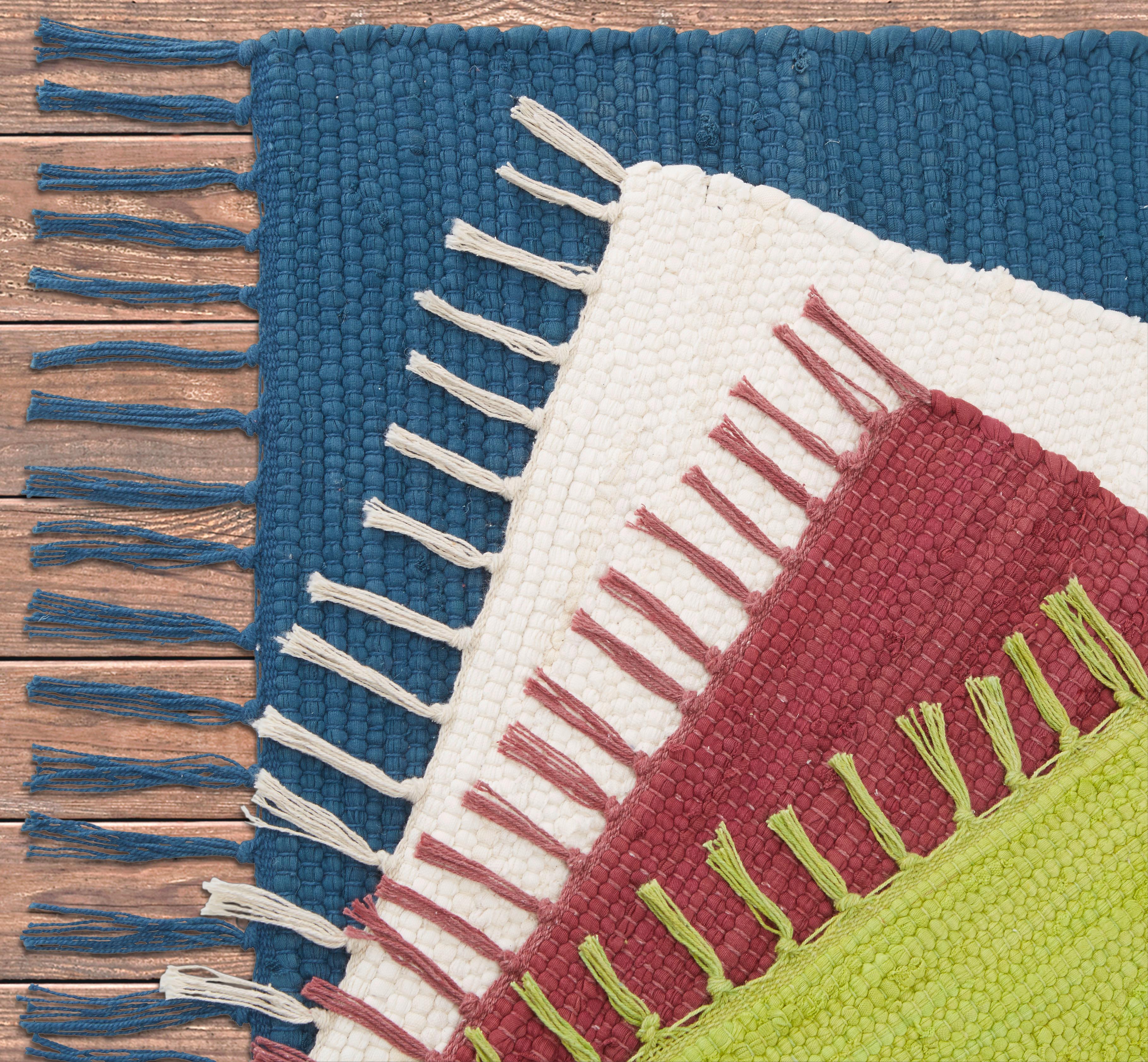 TAPIS DE CHIFFONS JULIA 2 - bleu foncé, ROMANTIK / LANDHAUS, textile (70/130cm) - Mömax