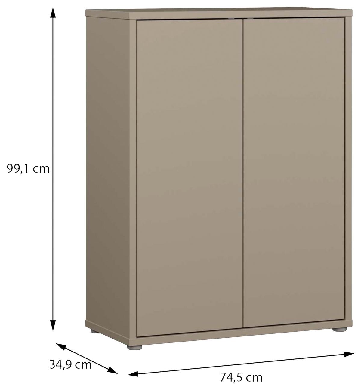 Omara Za Čevlje Alice, Rjavosiva - rjavosiva/siva, Moderno, umetna masa/leseni material (74,5/99,1/34,9cm) - Modern Living