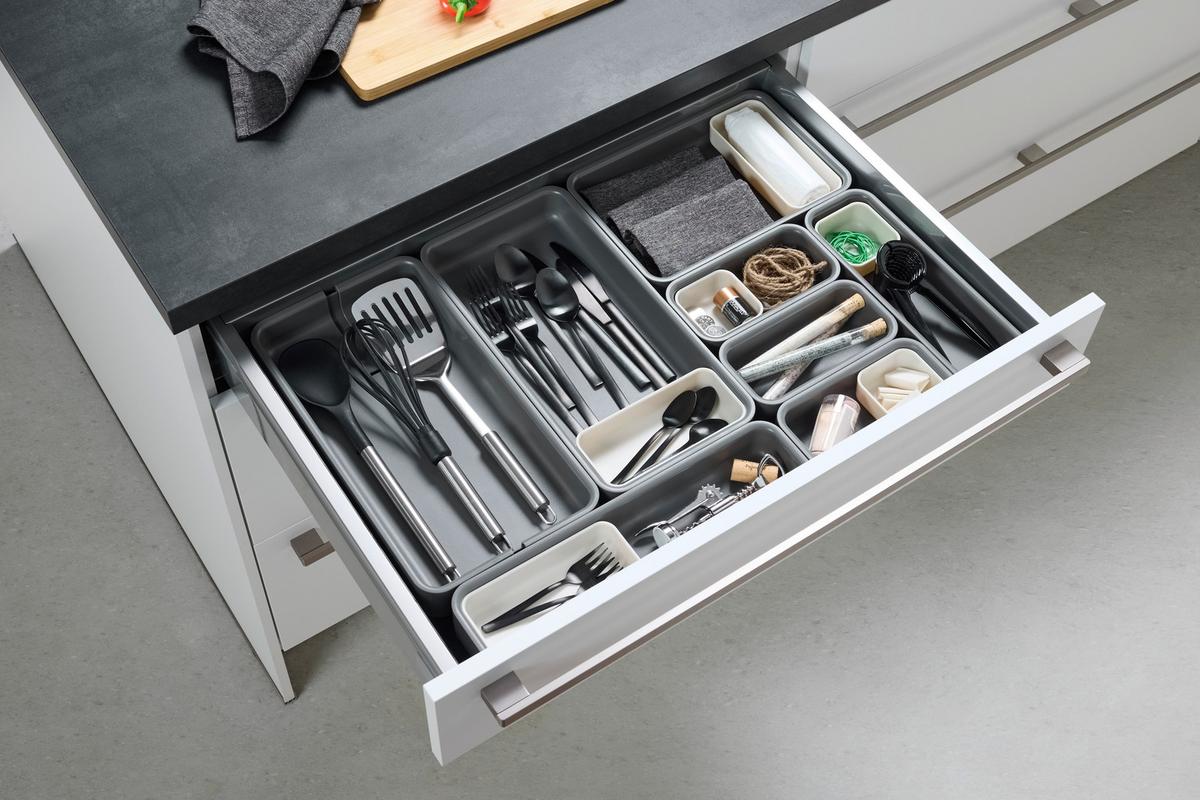 Besteckeinsatz Lis Grau - Grau, Modern, Kunststoff (38,1/9,6/4,8cm) - Mömax