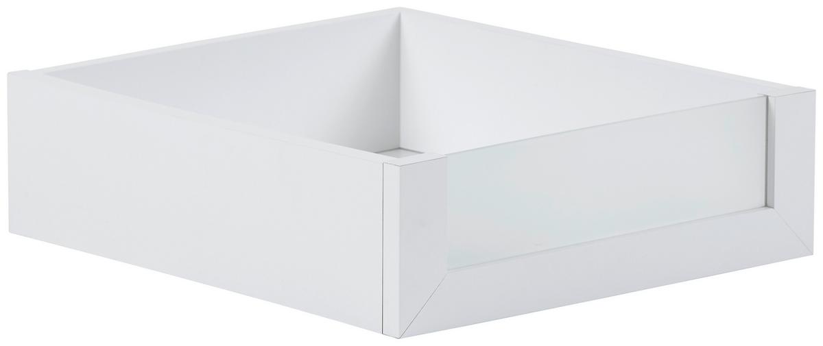 Schublade "UNIT" in Weiss - Weiss, Modern, Glas/Holzwerkstoff (37,5/12/45cm) - Based