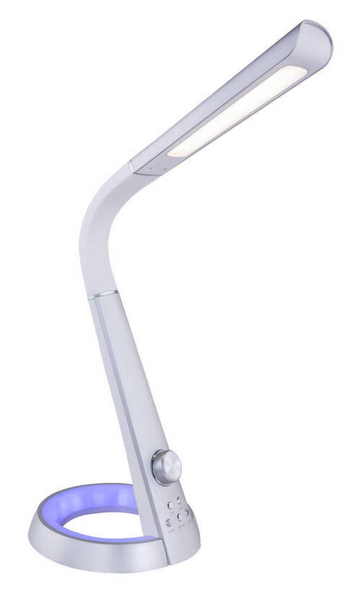 Namizna Led-svetilka Mitti, S Sijalko - srebrne barve/siva, Design, umetna masa (34,3/18,3/64cm) - Globo