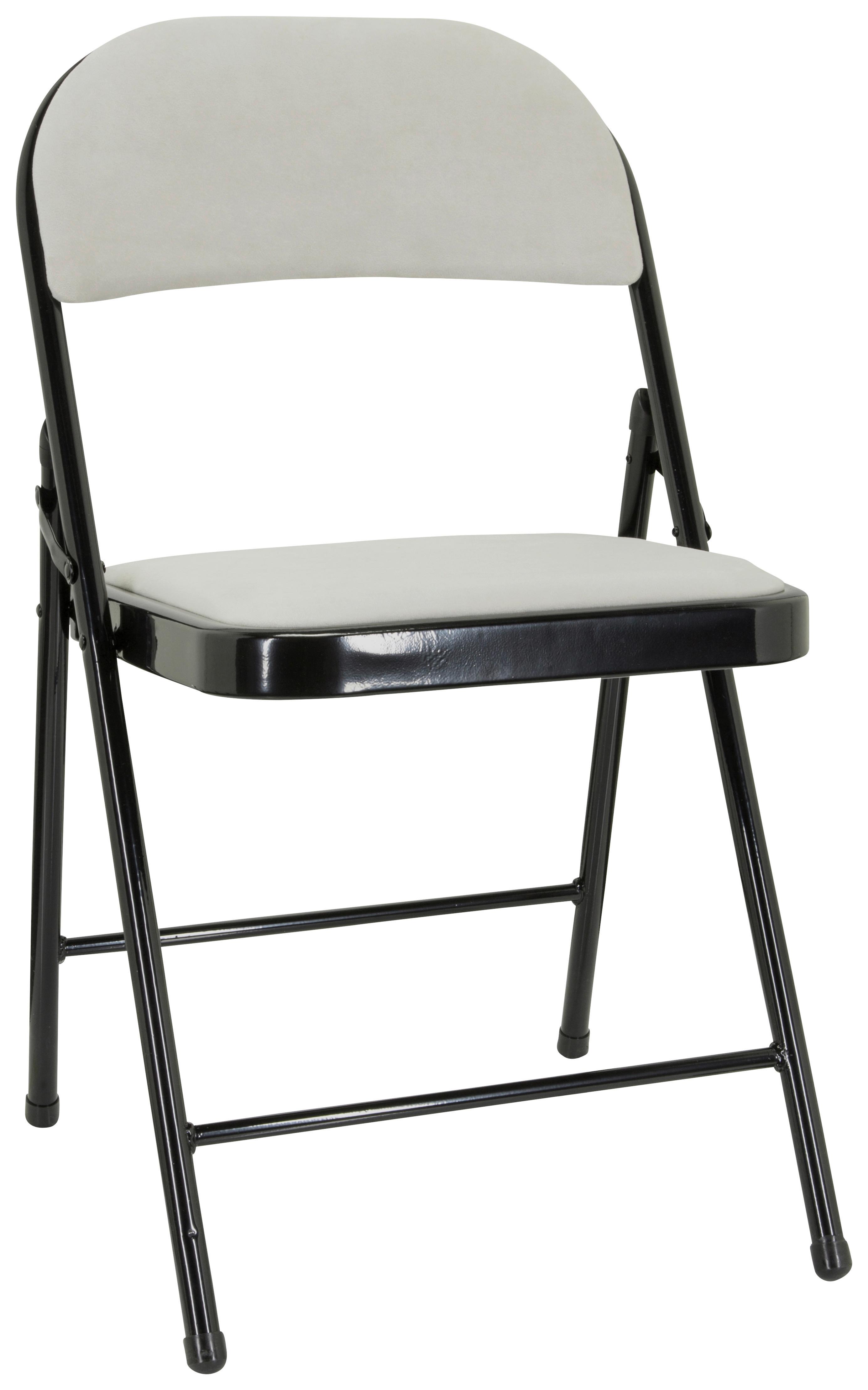 Zložljiv Stol Tudela I, Bela - črna/bela, Basics, kovina/tekstil (44/80/49cm) - MID.YOU