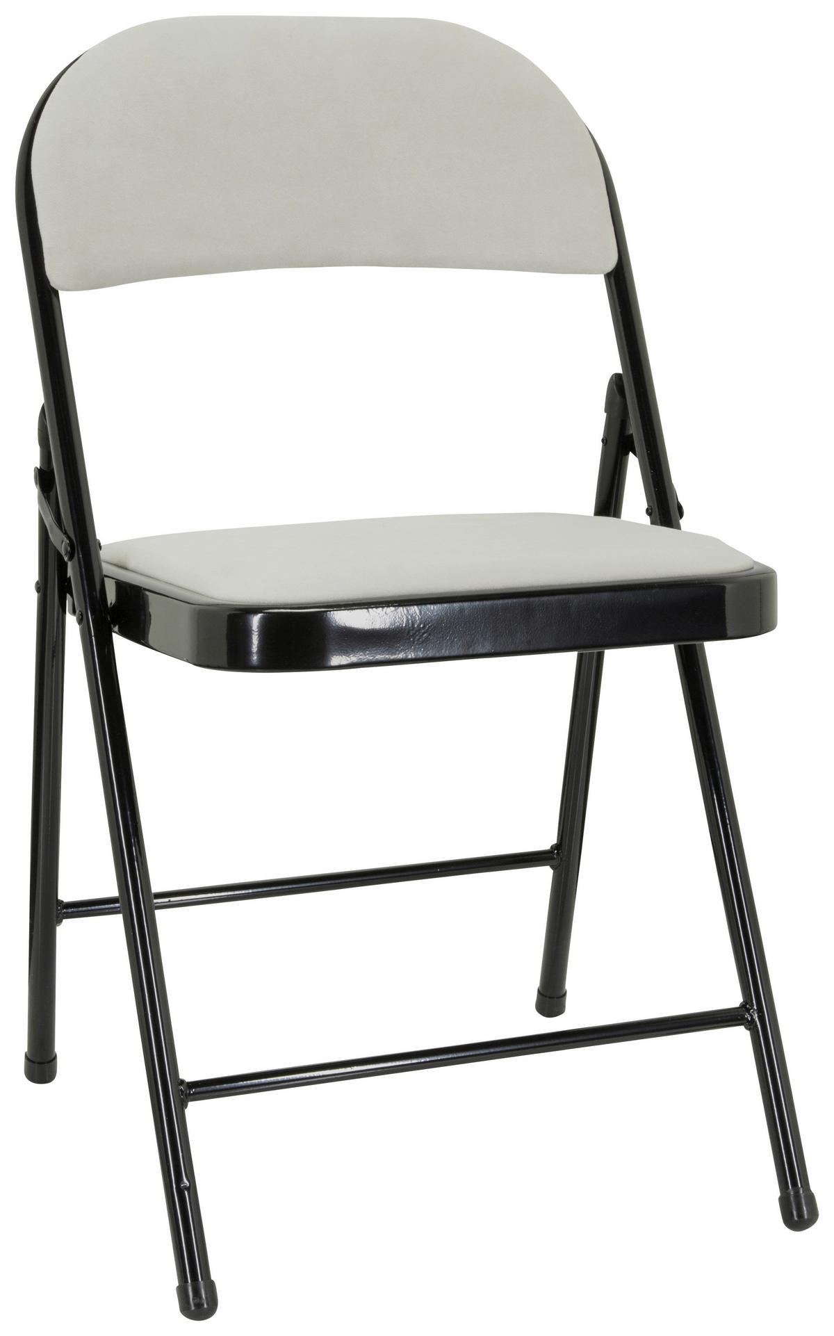 Zložljiv Stol Tudela I, Bela - črna/bela, Basics, kovina/tekstil (44/80/49cm) - MID.YOU