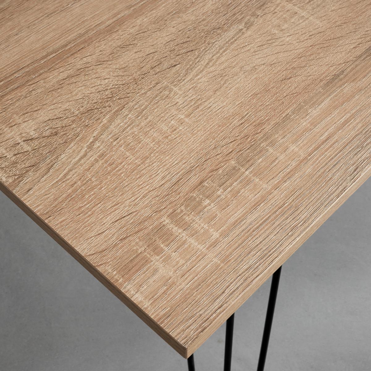 Schreibtisch Julian Eichenfarben MDF ca. 150x70 cm - Eichefarben/Schwarz, MODERN, Holzwerkstoff/Metall (150/70/75cm) - Bessagi Home