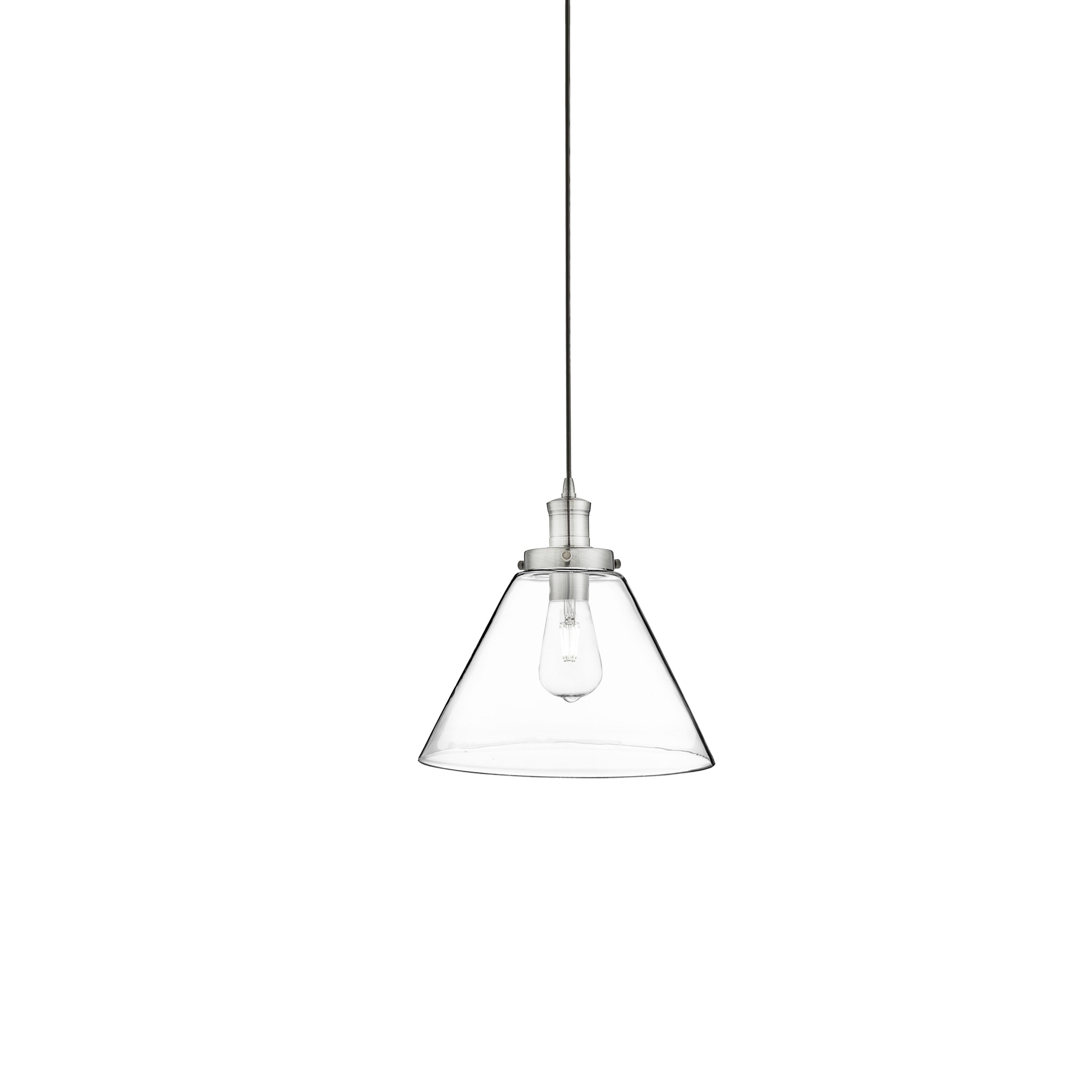 Függőlámpa 3228ss Pyramid  Pendant - ezüstszínű/átlátszó, Basics, üveg/fém (29/28cm)