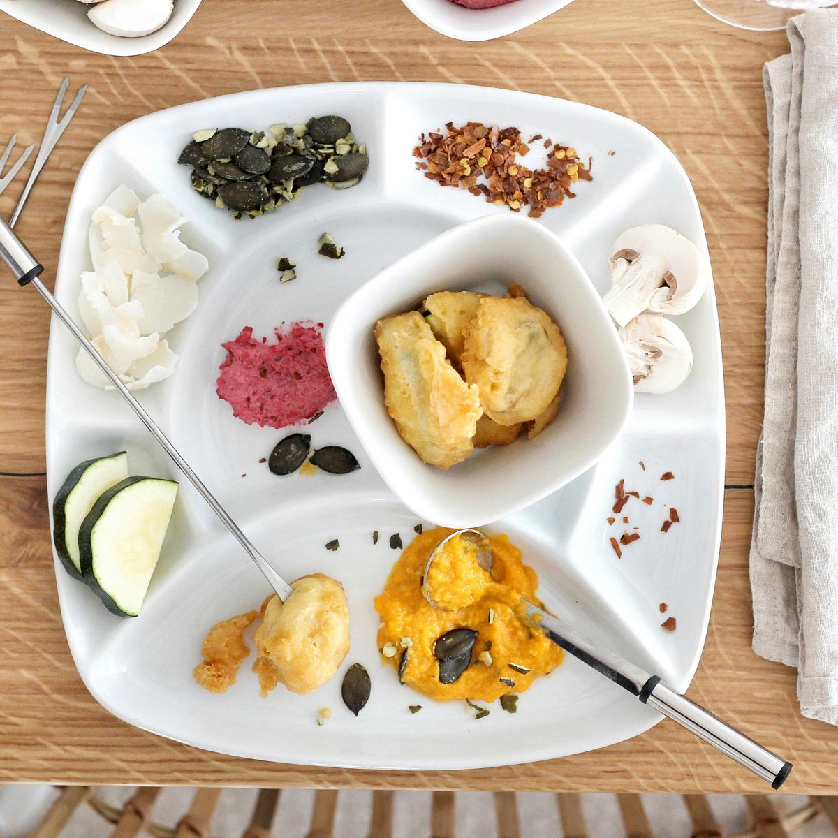 GRILLTELLERSET 934150 FONDUETELLER SET 4TLG - Weiss, Basics, Keramik (23/2,5/23cm) - Mäser