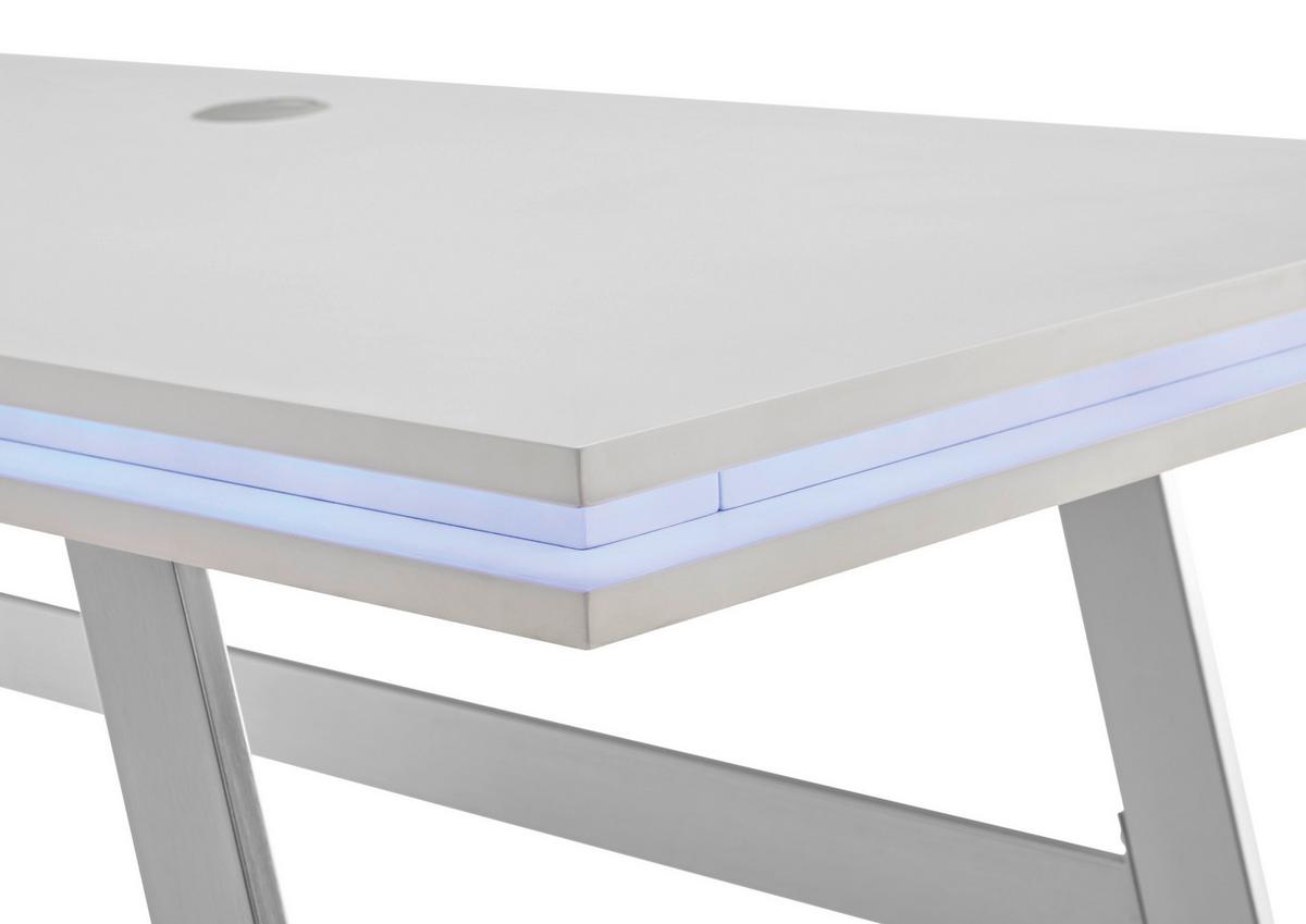 Pisalna Miza Tiflis 1 - barve nerjavečega jekla/bela, Moderno, kovina/leseni material (140/75/60cm) - Mömax