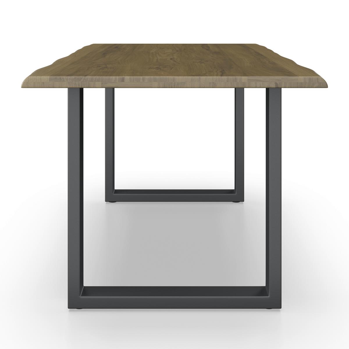 Masă LEN - culoare lemn stejar/negru, Modern, lemn/metal (160/90/76cm) - Bessagi Home
