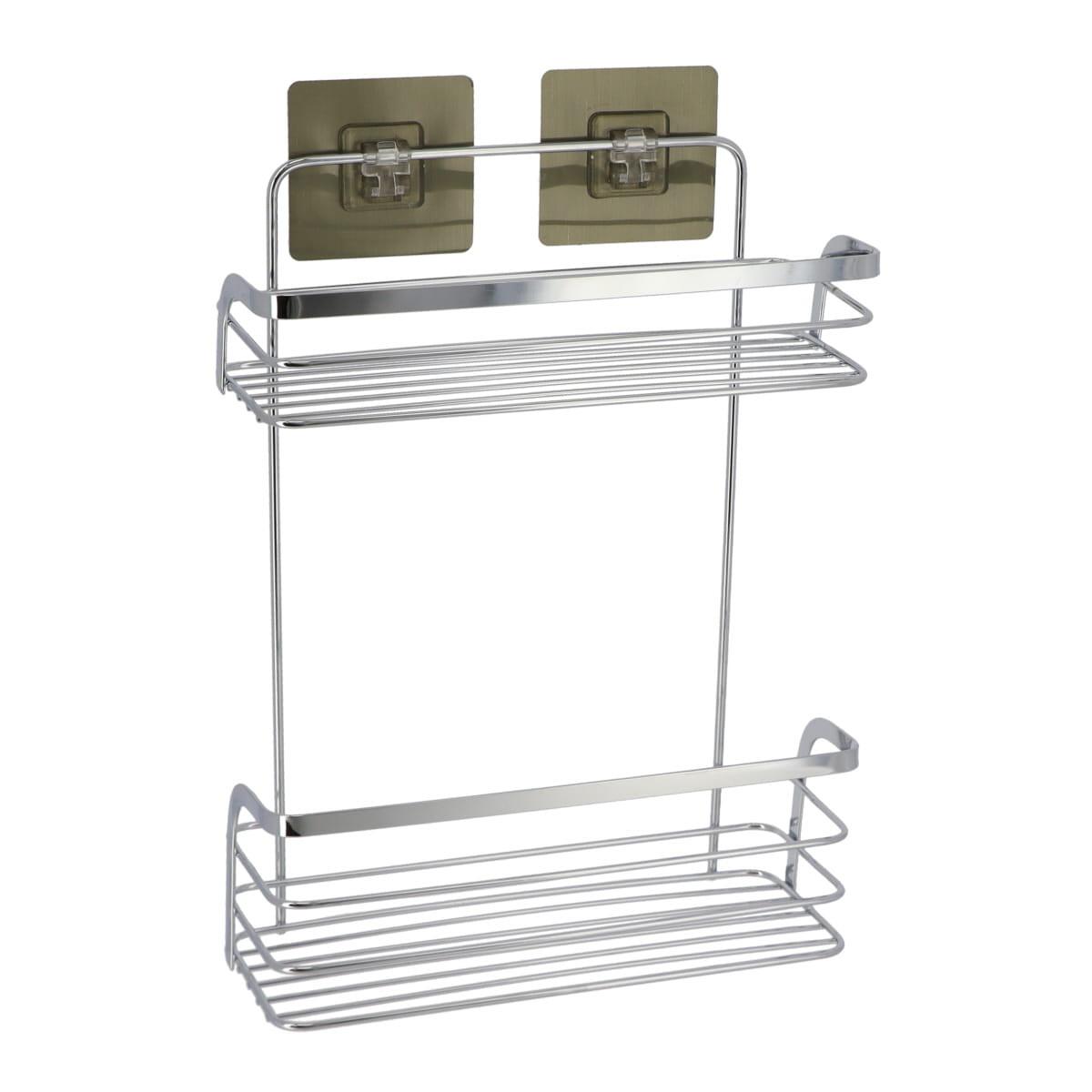 Etajeră pentru duș Silvie - argintiu, Basics, metal (26,5/11/39,5cm)