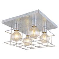 Deckenleuchte Merril Zinkfarben max. 60 Watt - Zinkfarben, Design, Metall (40/40/26cm) - Globo
