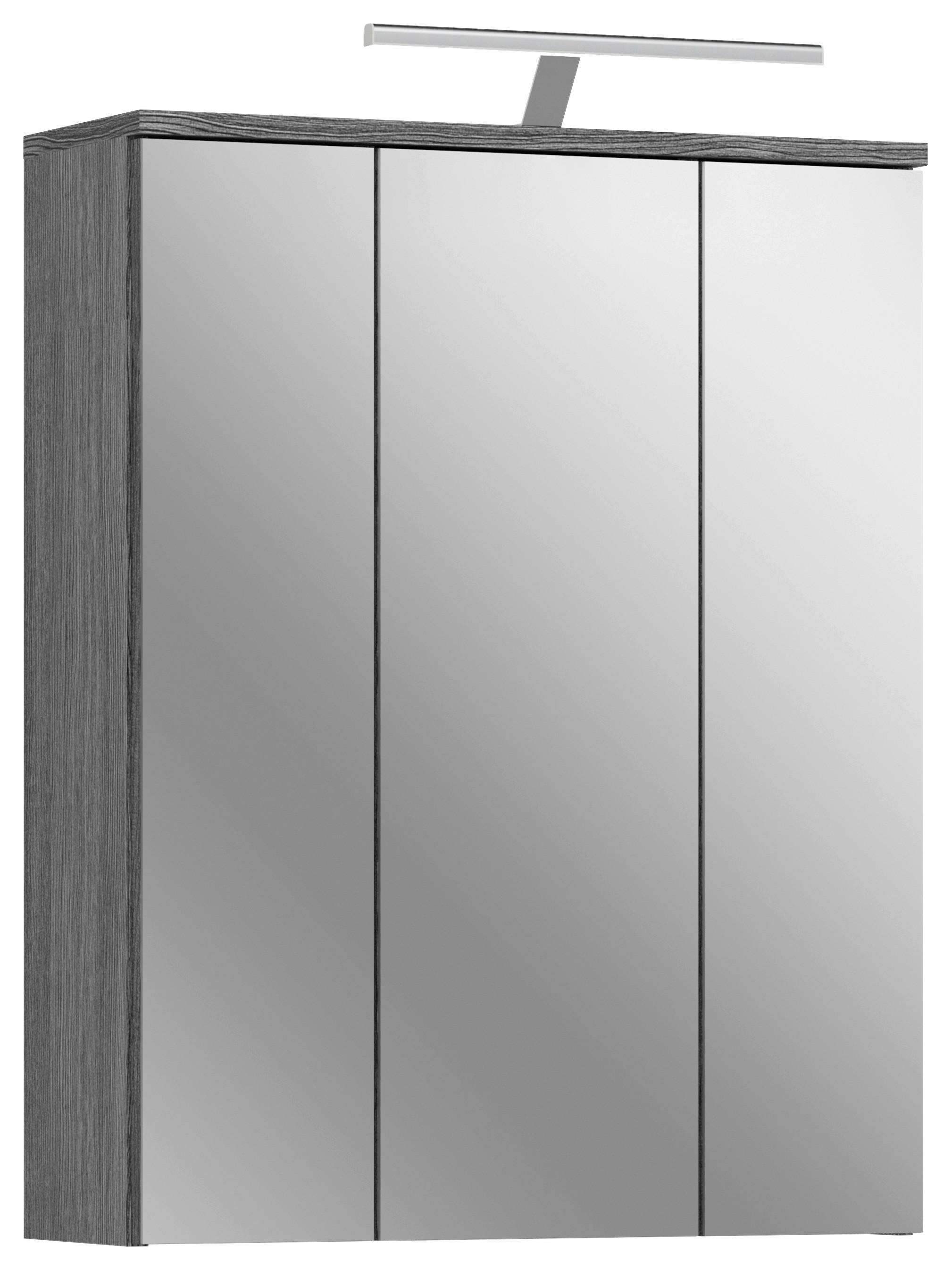 Spiegelschrank BLAKE Rauchsilber mit LED - Grau, MODERN, Glas/Holzwerkstoff (60/77/21cm) - MID.YOU