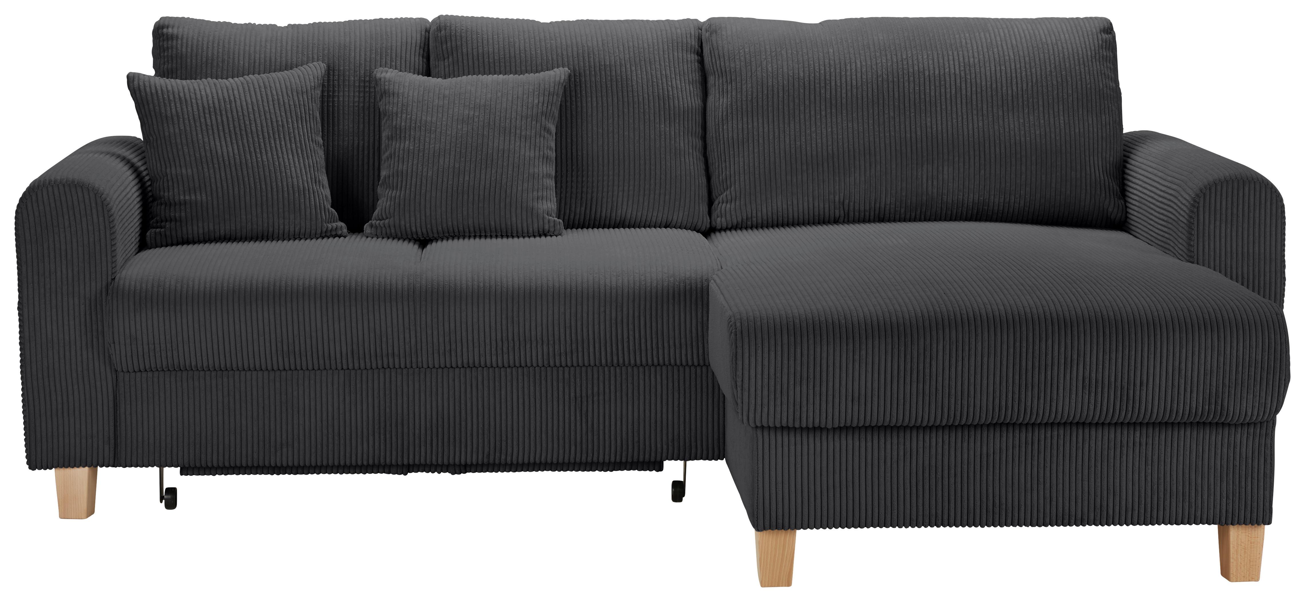 Wohnlandschaft Lille Dunkelgrau - Hellbraun/Dunkelgrau, MODERN, Holz/Textil (232/110/156cm) - Mömax