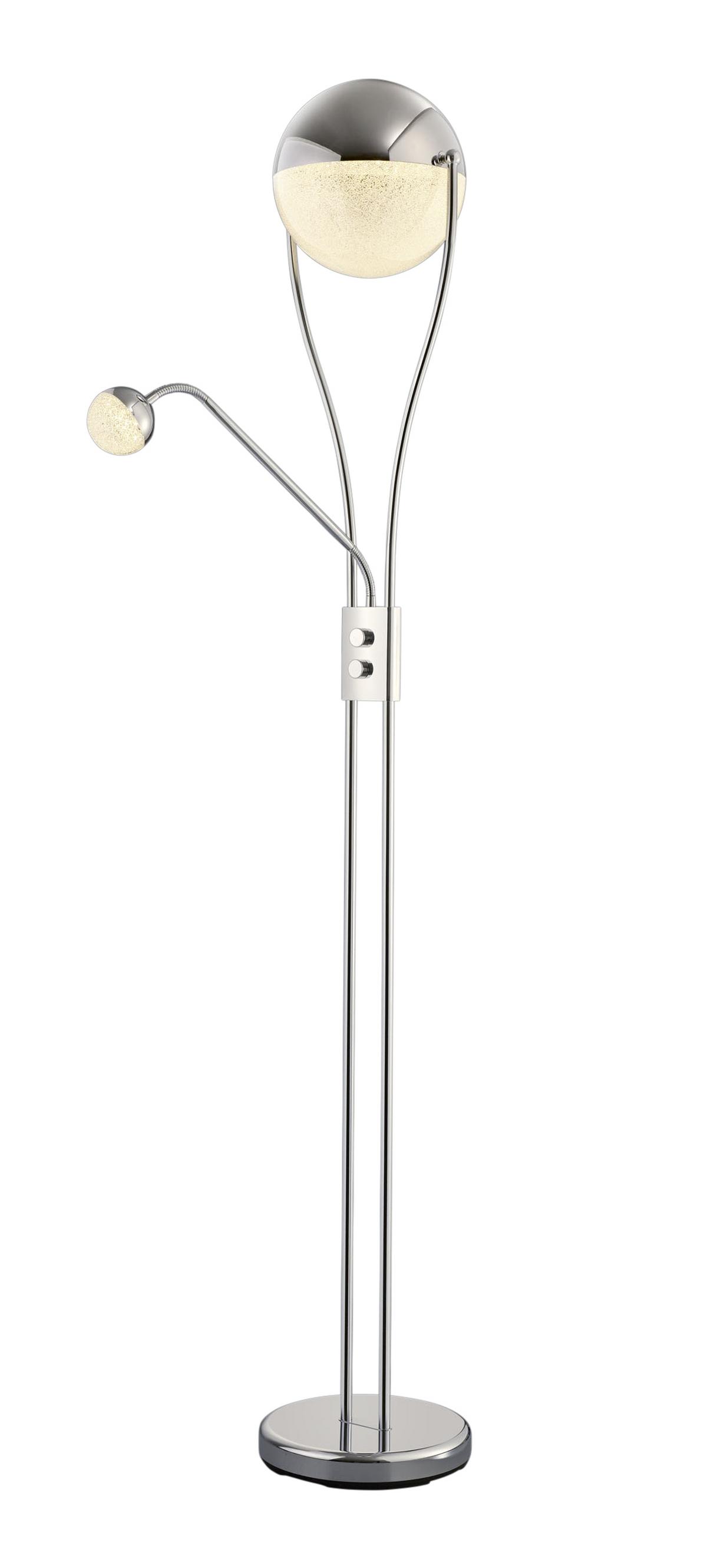 LED-Stehleuchte Chris in Chromfarben max. 22 Watt - Chromfarben, Design, Kunststoff/Metall (30/180cm) - Trio Leuchten