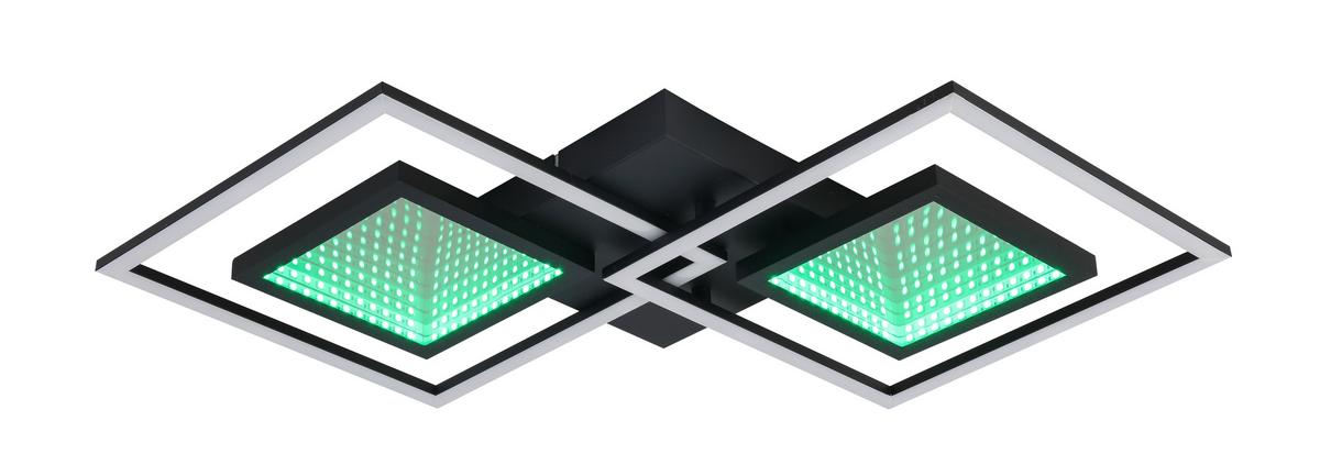 Stropna Led-svetilka Preceval - črna, kovina/umetna masa (41,8/75,3/6,7cm) - Premium Living