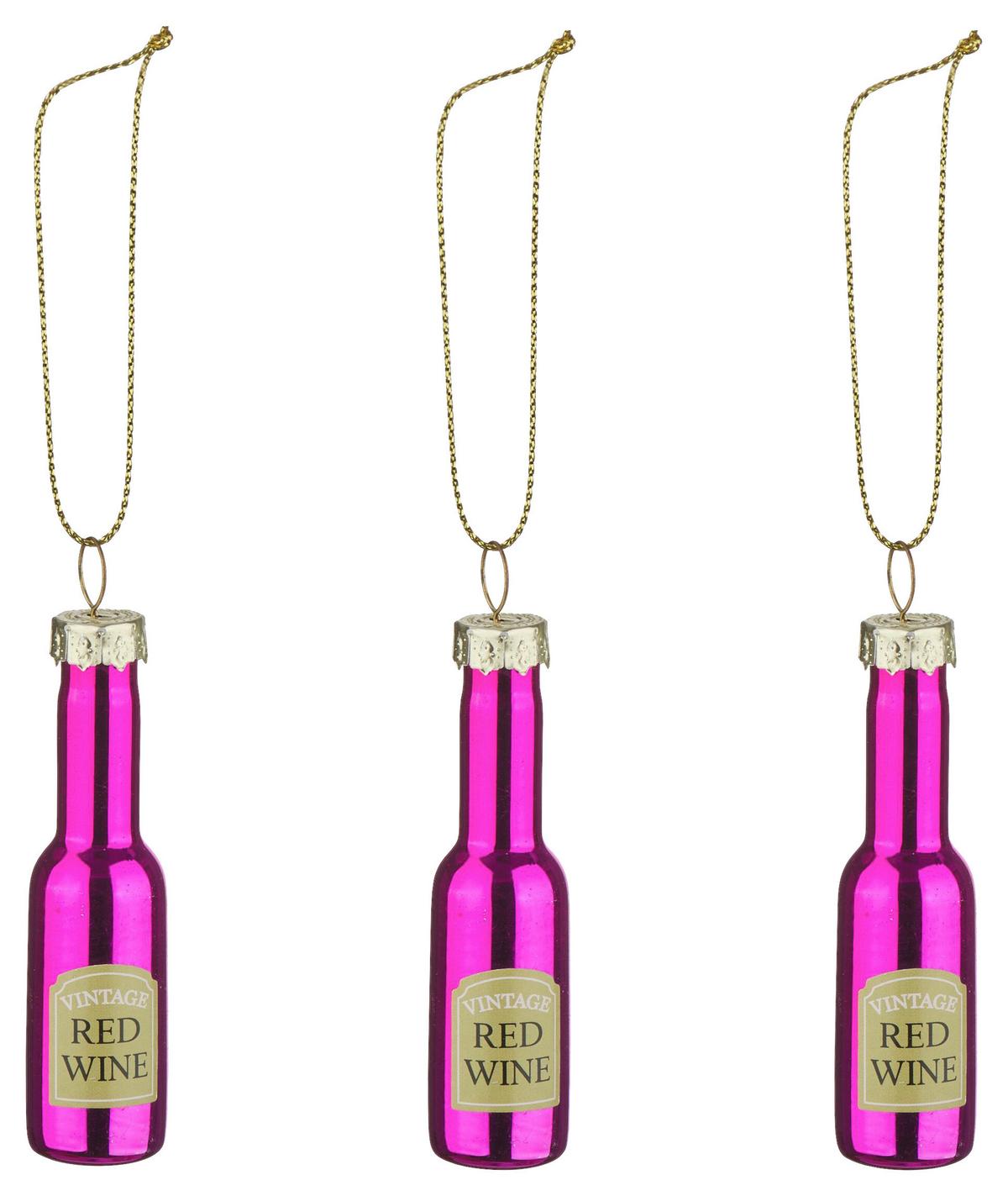 Christbaumanhänger Figures Goldfarben/Pink - Pink/Goldfarben, Glas (2/8cm) - Mömax